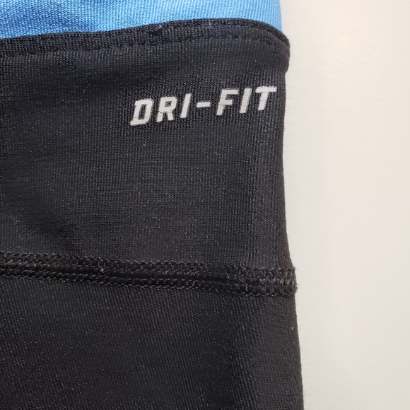 Nike Dri-fit Running Capri Leggings Black/Blue Sz. SM - Picture 8 of 15